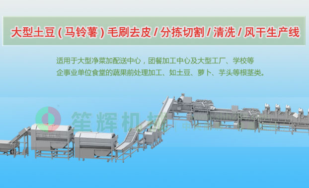 临城连续式土豆去皮清洗切割风干生产线